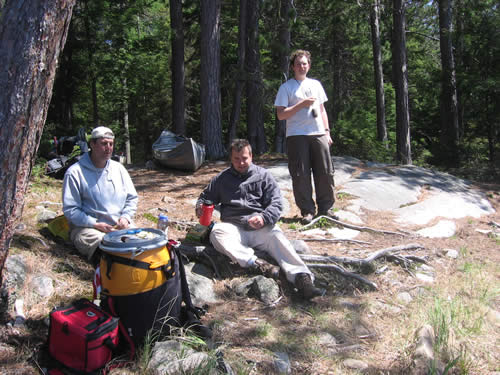 Refueling after getting to May Lake.